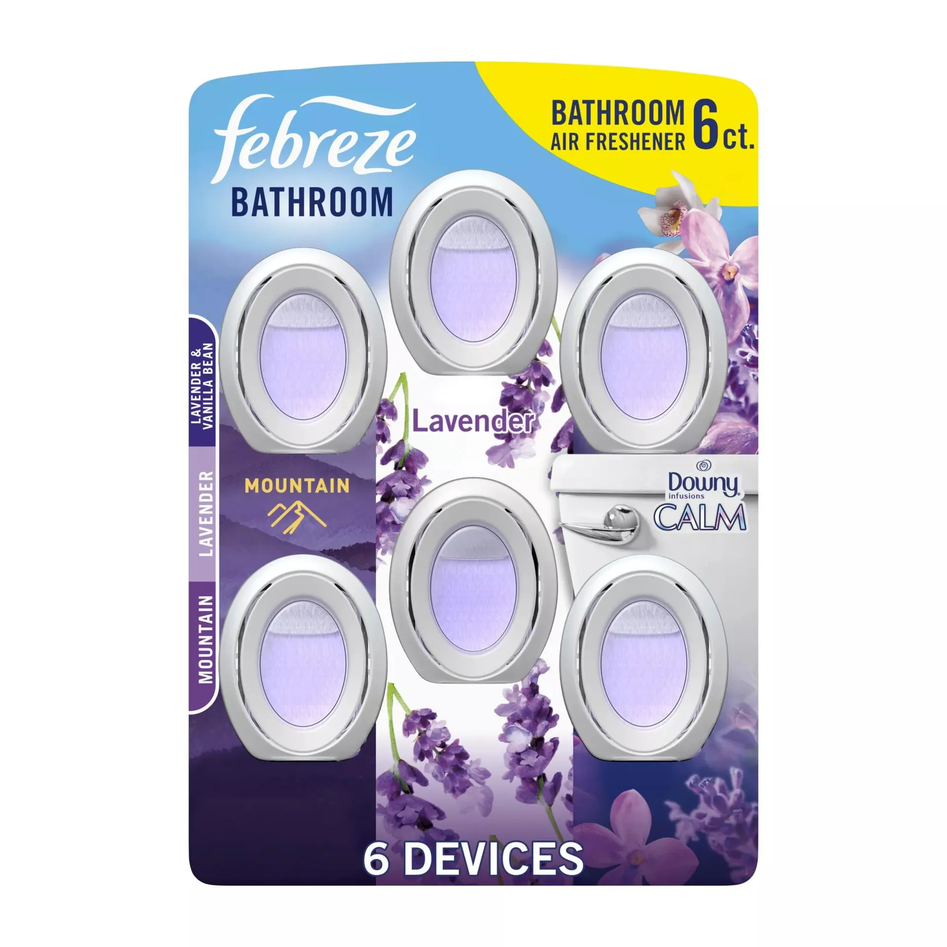 Febreze Small Space Air Fresheners, .25 oz./6 pk. - Mountain, Light Lavender & Downy CALM