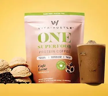 Make Your Selection: VitaHustle ONE Protein Cafe Latte 15 Servings by Kevin Hart