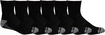 Columbia Men's 1/2 Cushion Quarter Arch Support Poly Blend Socks, 6 Pack