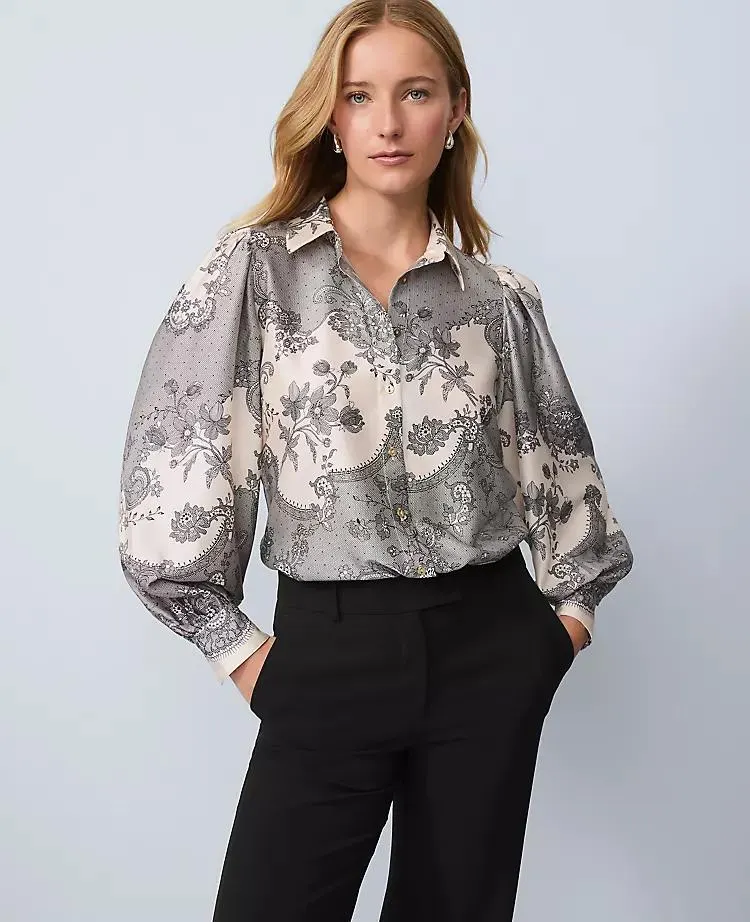 Floral Satin Blouse