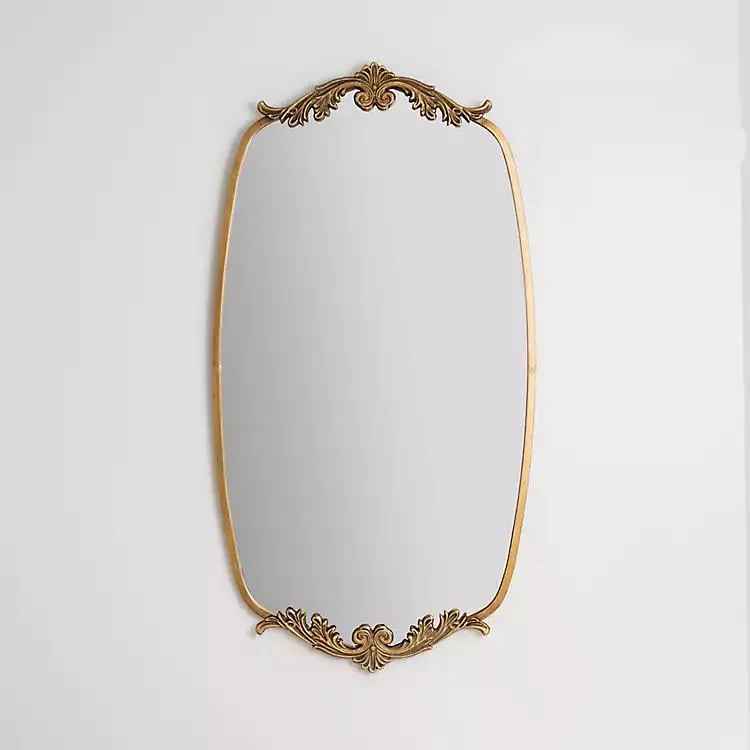 Gold Metal Ornate Scroll Wall Mirror