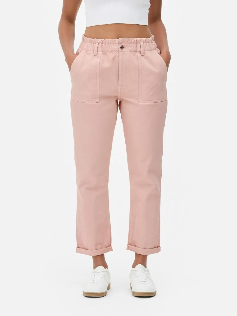 Paperbag Waist Cotton Trousers