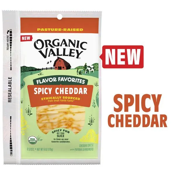 Organic Valley Spicy Cheddar Sliced Cheese