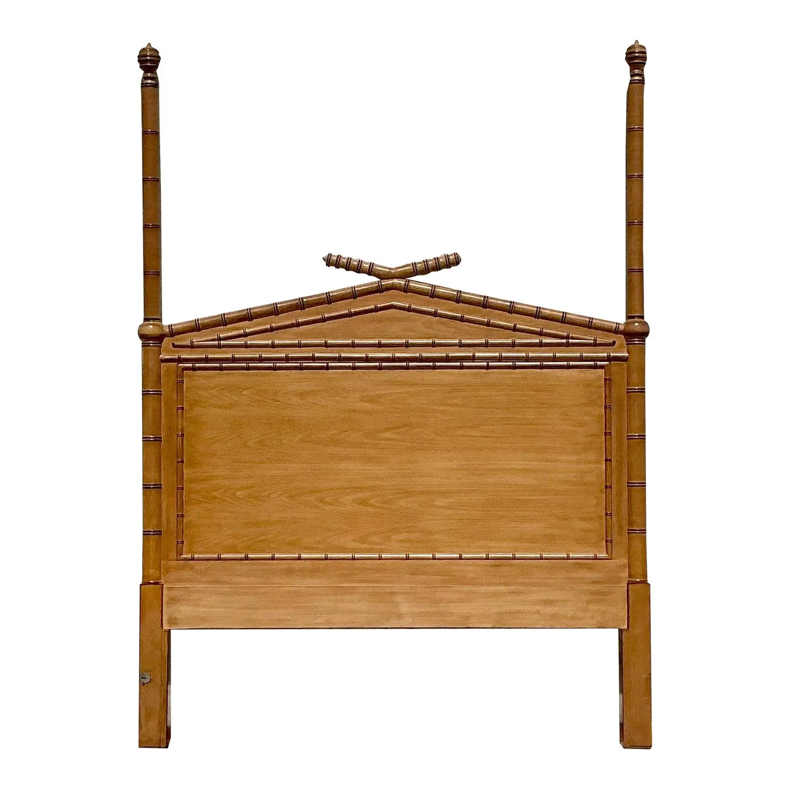 Vintage Regency Carved Bamboo Queen Headboard