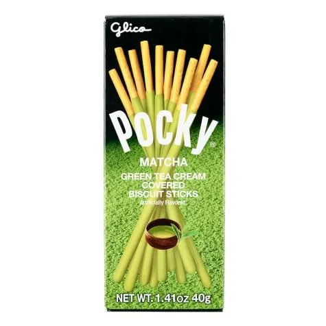 Pocky Matcha Green Team Cream Covered Biscuit Sticks, 1.41 oz