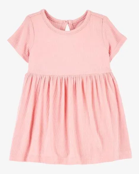 Baby Solid PurelySoft Bodysuit Dress - Pink