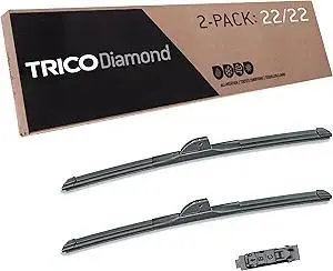 TRICO Diamond 22" + 22" Premium Automotive Replacement Windshield Wiper Blades (Set of 2), Passenger and Driver Side All-Weather Beam Wiper Blades for Select Vehicle Models