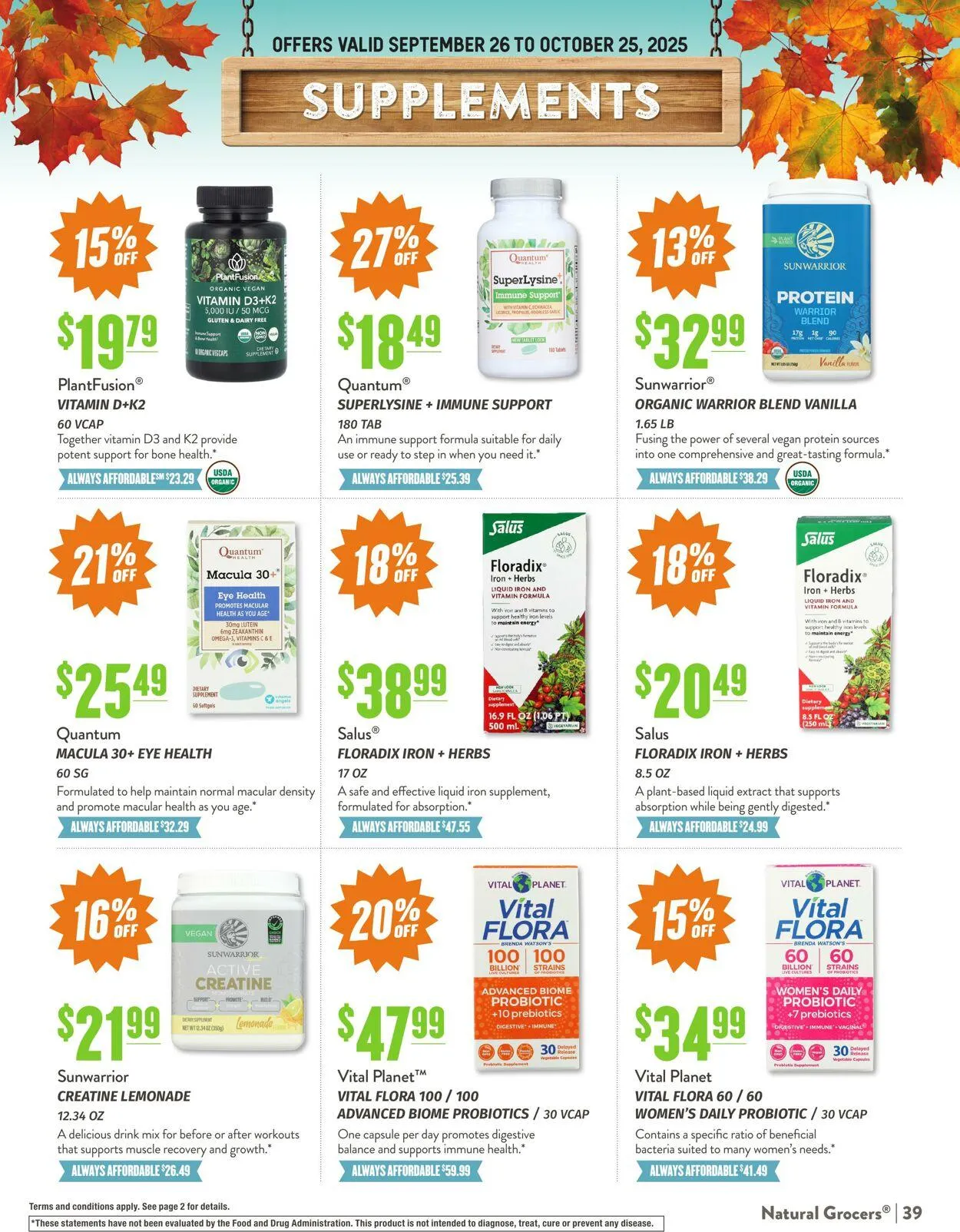 Weekly ad Natural Grocers from September 24 to October 17 2025 - Page 39