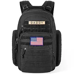 SHARKMOUTH Diaper Bag Backpack for Dad and Mom, Military Molle diaper Pack with Insulated Bottle Holders and Wipe Pocket