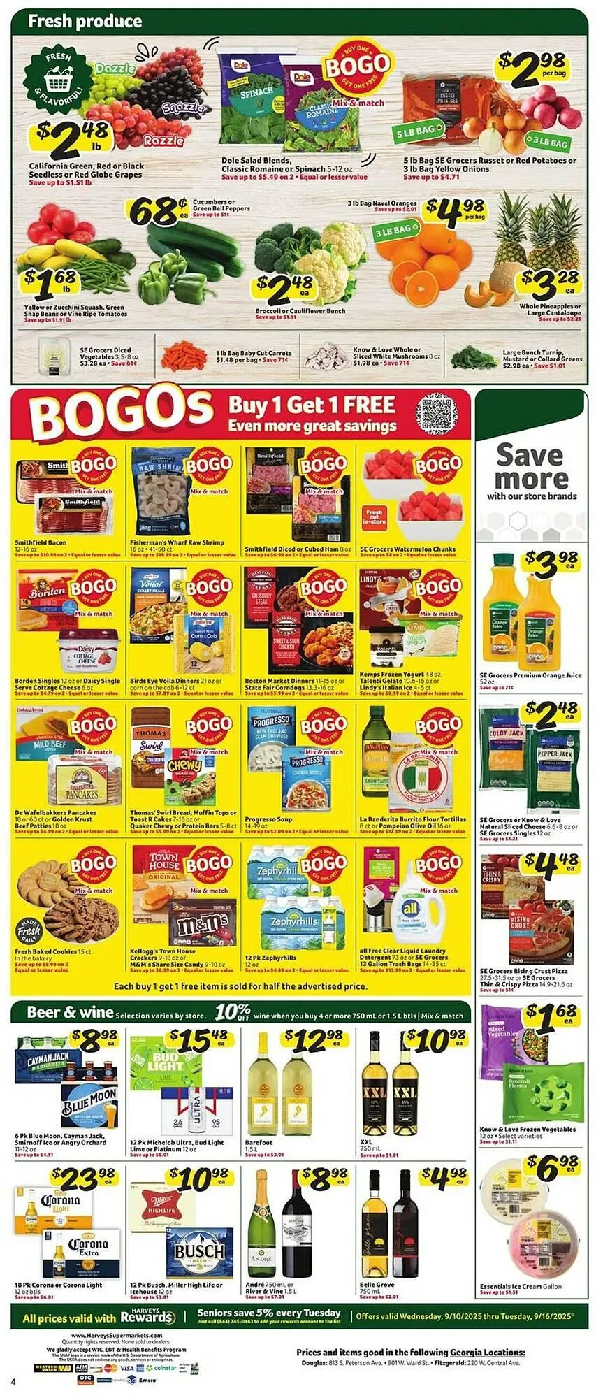 Weekly promotion Harveys Supermarkets weekly ad spanning from September 10 to September 16 2025 - Page 9 for Catalogue 365