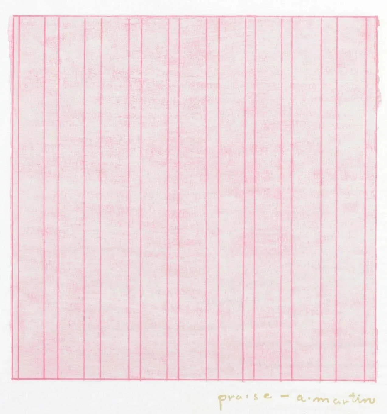 Agnes Martin Praise, Rubber Stamp Portfolio, Agnes Martin 1977
