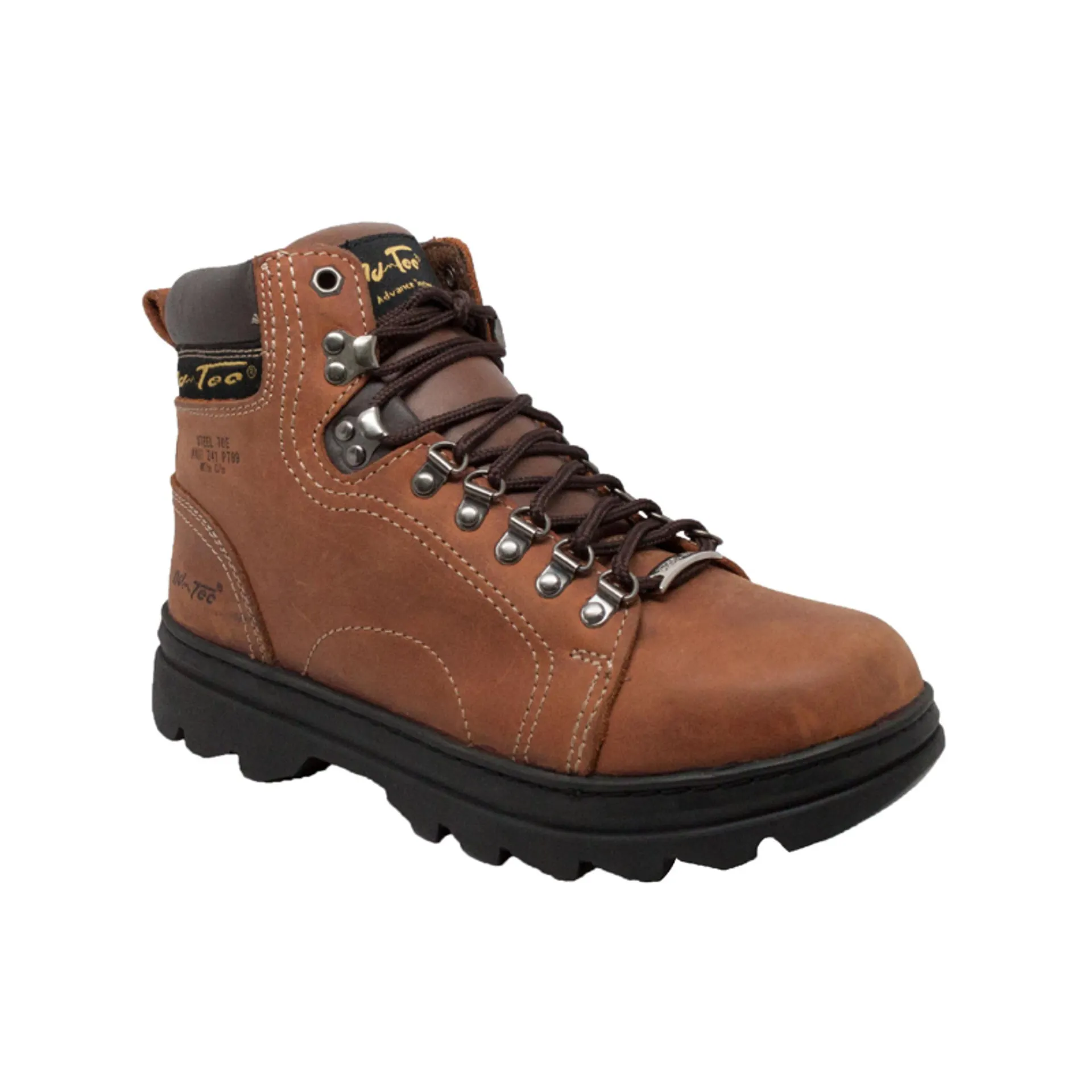 AdTec - Mens Crazy Horse 6" Steel Toe Work Hiker Boots