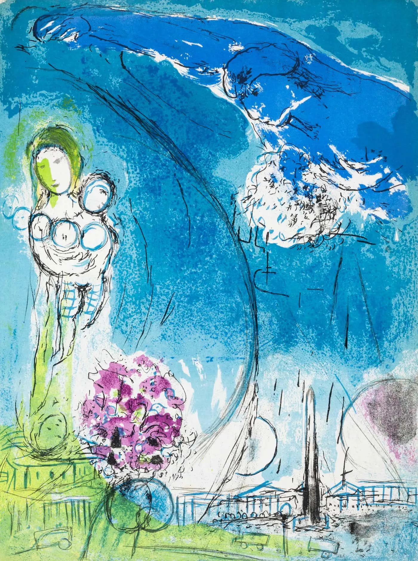 Marc Chagall Place de la Concorde (Cramer 23; Mourlot 83), Verve: Revue Artistique 1953