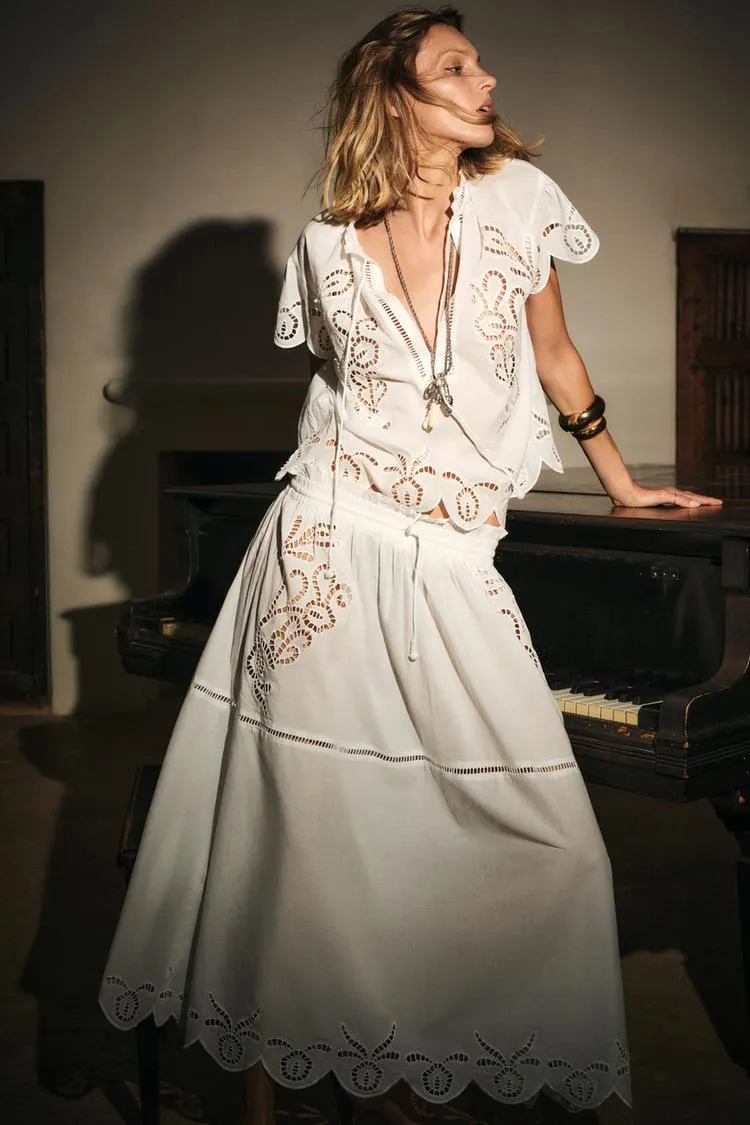 EMBROIDERED LONG SKIRT ZW COLLECTION