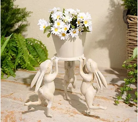 Barbara King Dancing Bunny Garden Sculpture Planter