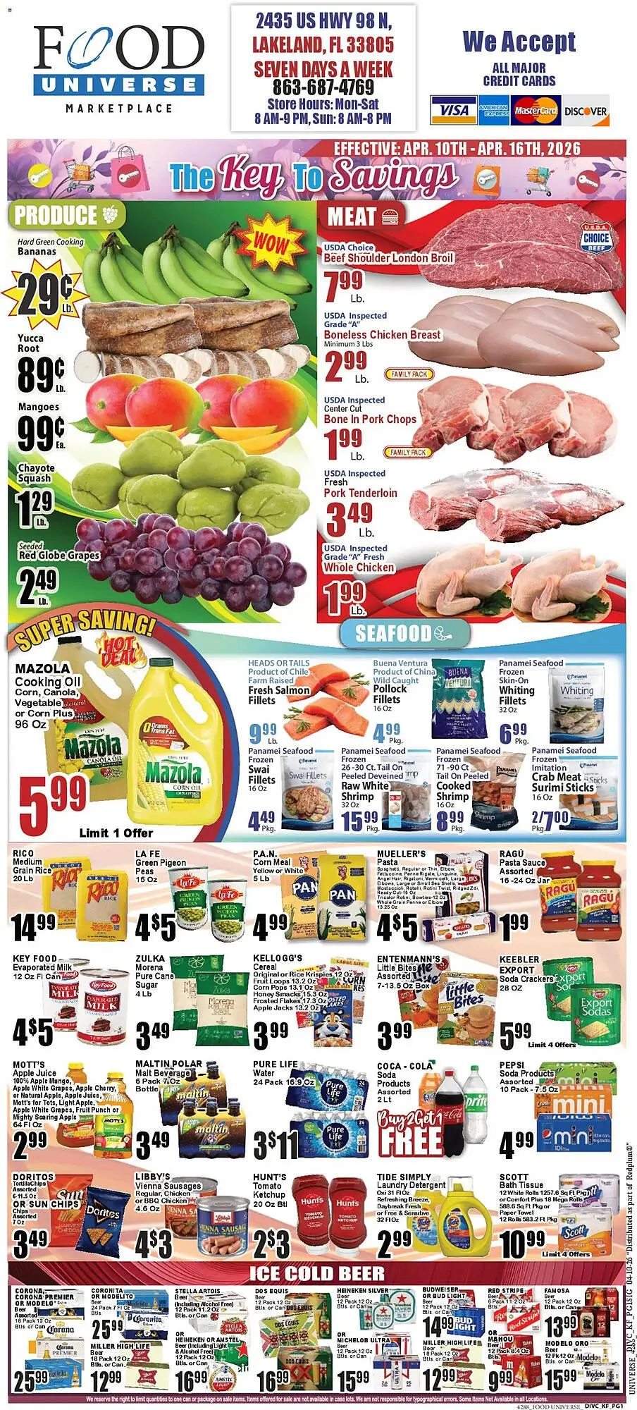 Weekly promotion Food Universe circular spanning from April 10 to April 16 2026 - Page 1 for Catalogue 365