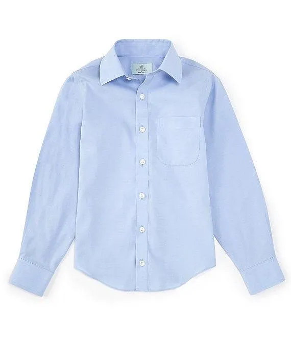 Big Boys Non-Iron Long-Sleeve Oxford Button-Front Shirt