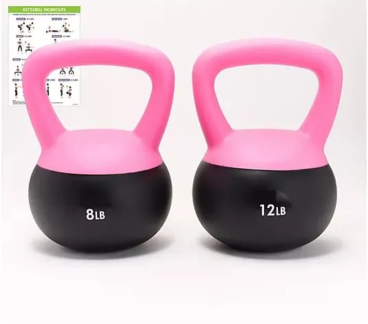 Kettlebells 8-lb & 12-lb Set with Wall Chart