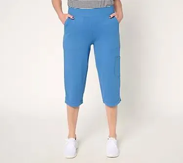 Denim & Co. Active Regular French Terry Straight Leg Capri Pants