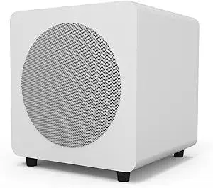 Kanto SUB8VMWW Sealed Powered Subwoofer with Grille| 300W Peak Power | 8" Woofer | Matte White