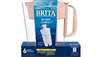 Brita Metro Water Filter Pitcher 6-Cup Capacity, BPA-Free, Replaces 1,800 Plastic Water Bottles a Year, Lasts Two Months, Includes 1 Filter, Small - Pink