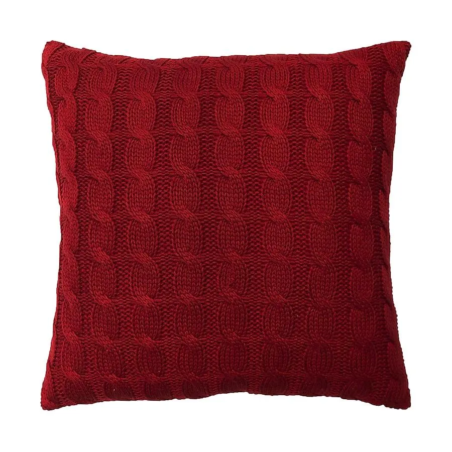 allen + roth 22-in x 22-in Red Square Indoor Decorative Pillow