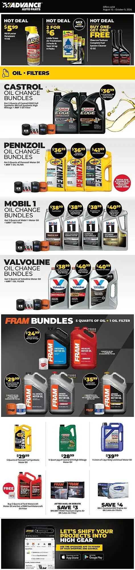Weekly ad Advance Auto Parts Weekly Ad from August 15 to October 9 2024 - Page 1