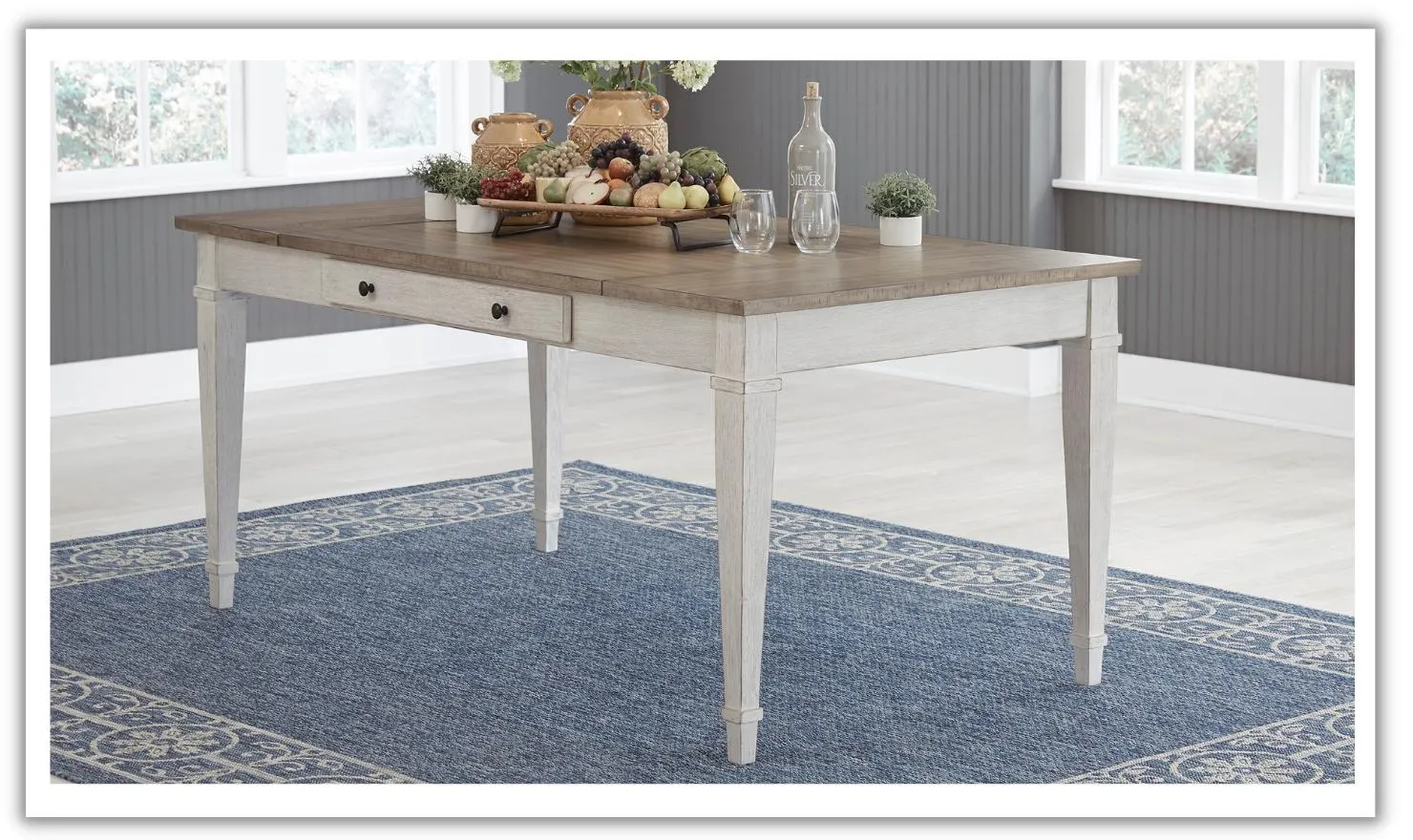 Modern Heritage Skempton Wooden Dining Table with Lift-Top Storage Bins