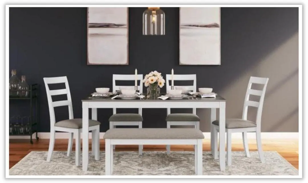 Modern Heritage Stonehollow 6 Piece Dining Set in White