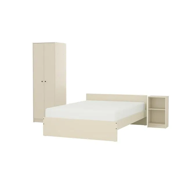 Bedroom furniture, set of 3, light beige