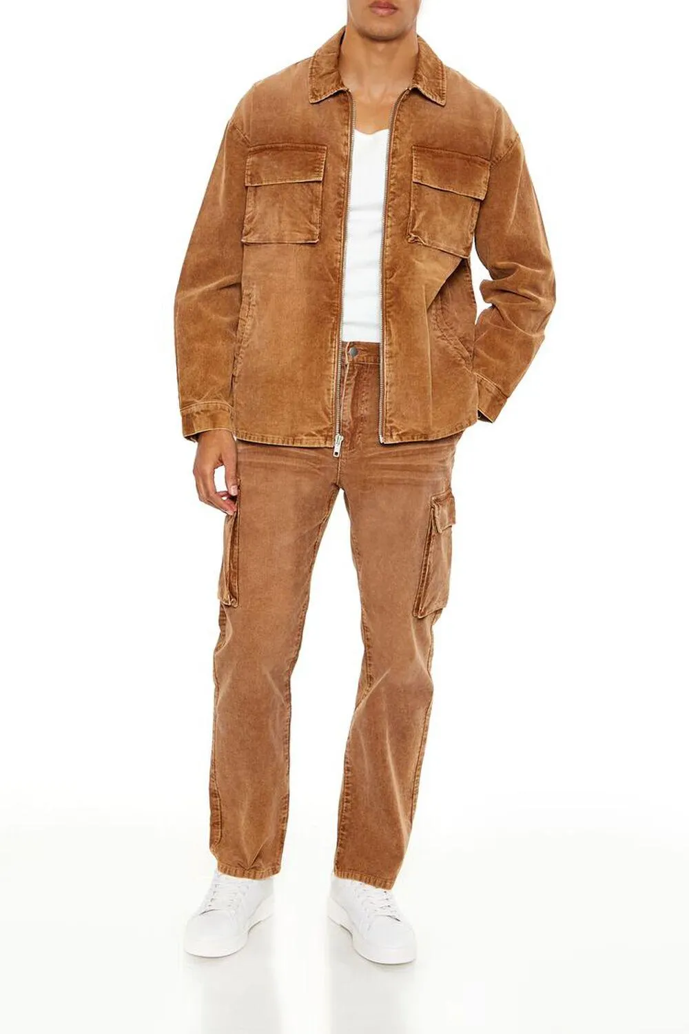 Washed Corduroy Slim-Fit Pants