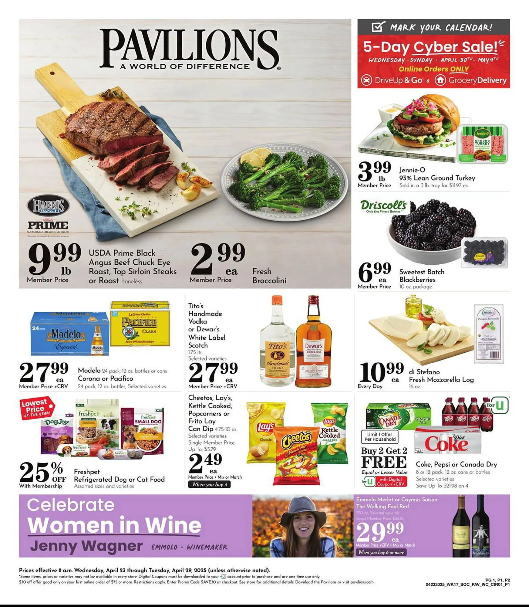 Weekly ad Pavilions Weekly Ad from April 23 to April 29 2025 - Page 1