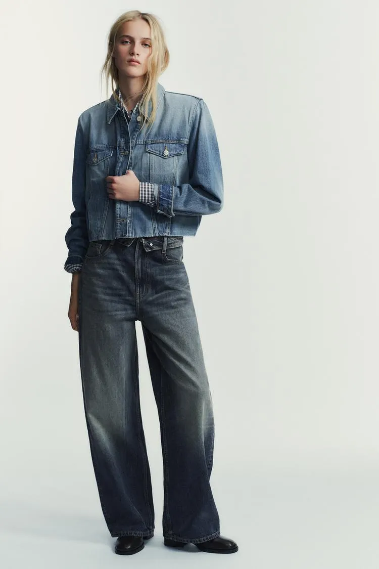 TRF MID-RISE FOLDED WAIST JEANS