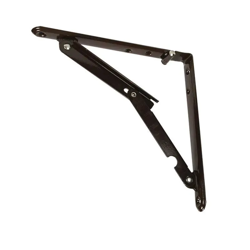 JR Products Heavy-Duty Folding Shelf Bracket, Brown
