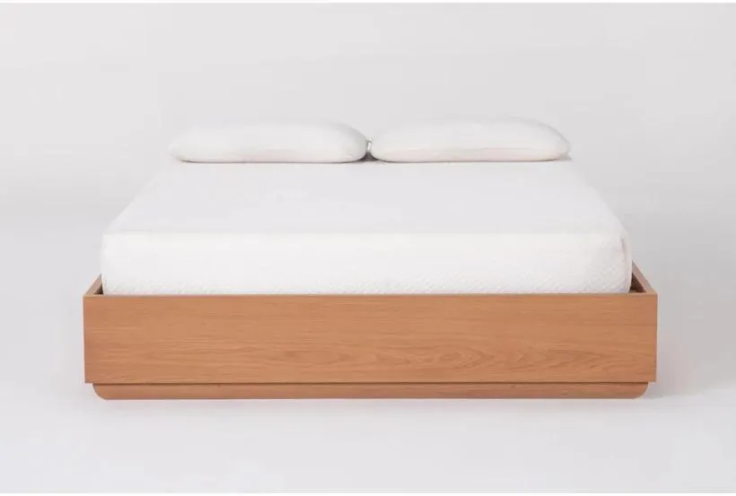 Catania Natural Queen Wood Platform Bed