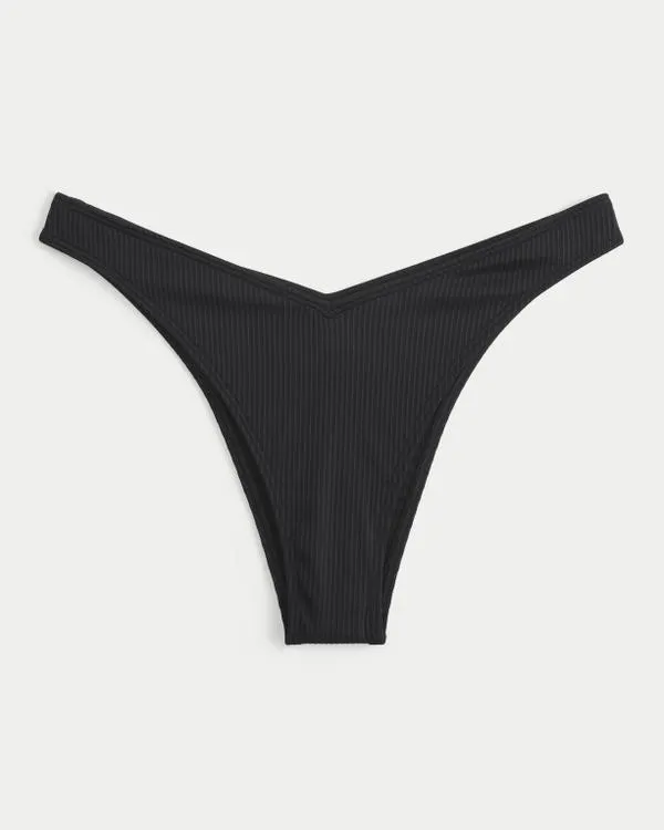 Ribbed High-Leg Cheekiest Bikini Bottom