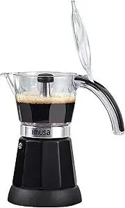 Imusa 6 or 3 Cup Electric Espresso Maker Black Coffee Machine for Cuban Coffee, Moka and Espresso Drinks