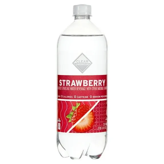 Clear American Sparkling Water, Strawberry, 33.8 fl oz