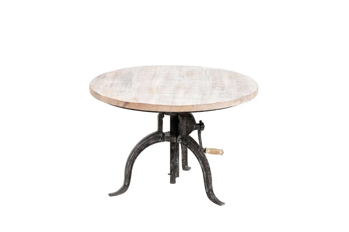 Riley Adjustable Height Rustic Coffee Table, Natural Driftwood