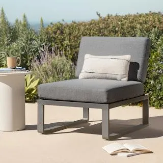 Kezia 28" Outdoor Armless Chair Module - Whale Gray