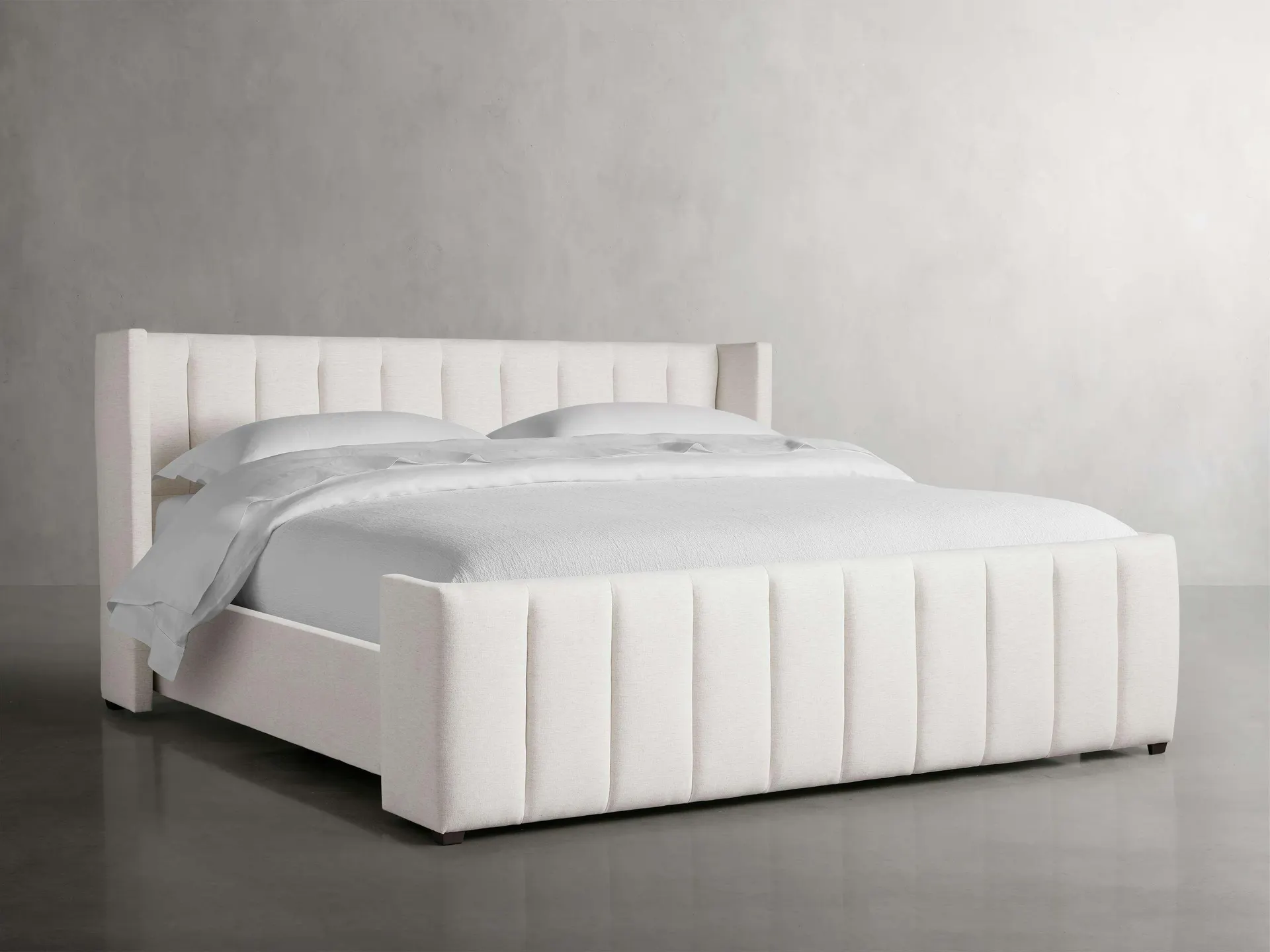 Wyller Channel-Stitched Bed with High Footboard