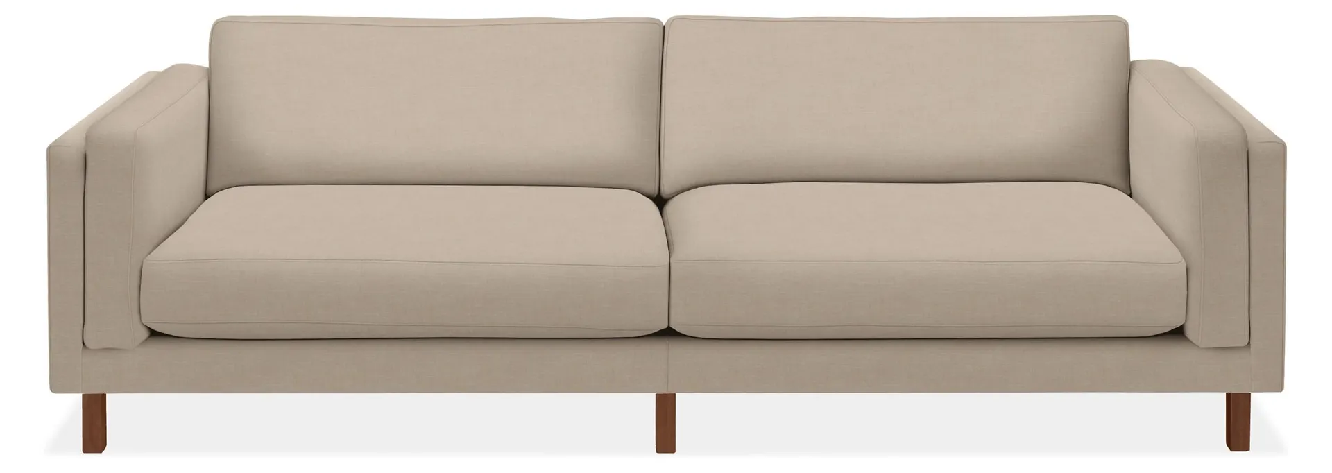 Cade 101" Two-Cushion Sofa in Mori Oatmeal w/Mocha Legs