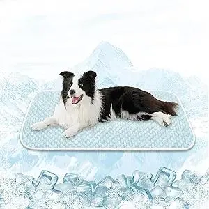 MICROCOSMOS Pet Cooling Mat & Sleeping Pad- Breathable Bubble Surface, EZ Clean. Keep Cooling for Pets, Kids and Adults in Summer.(BlueWhite, 40" x 28")