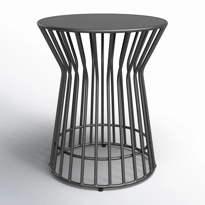 Charcoal Roberta 20.08'' Metal Outdoor Side Table