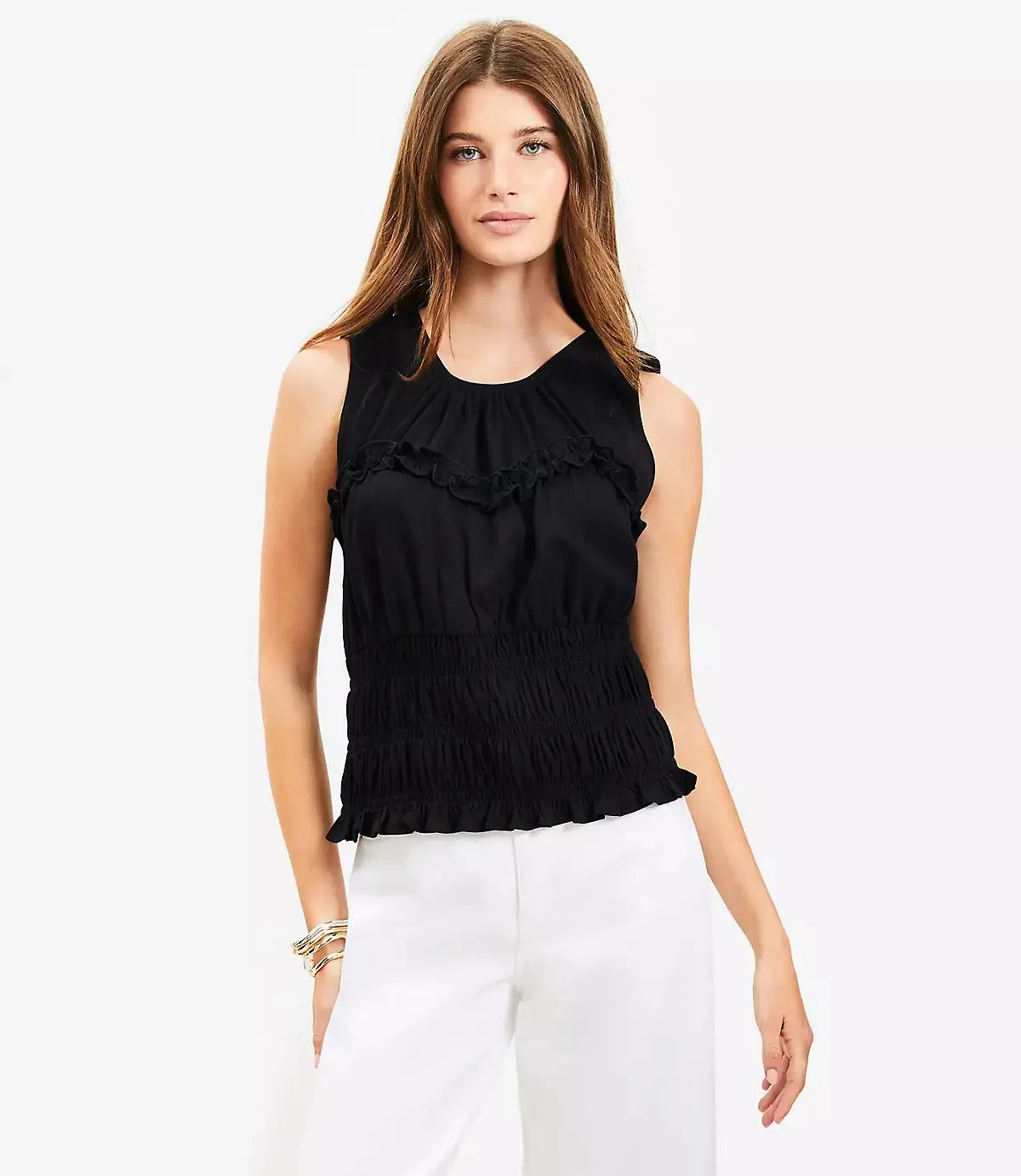 Smocked Ruffle Tank Top