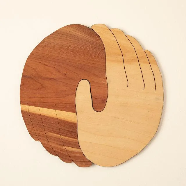 Hand-in-Hand Wooden Trivet
