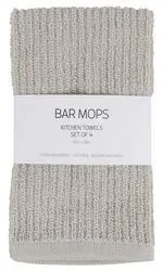 Set of 4 Bar Mop Kitchen Towel - Gray