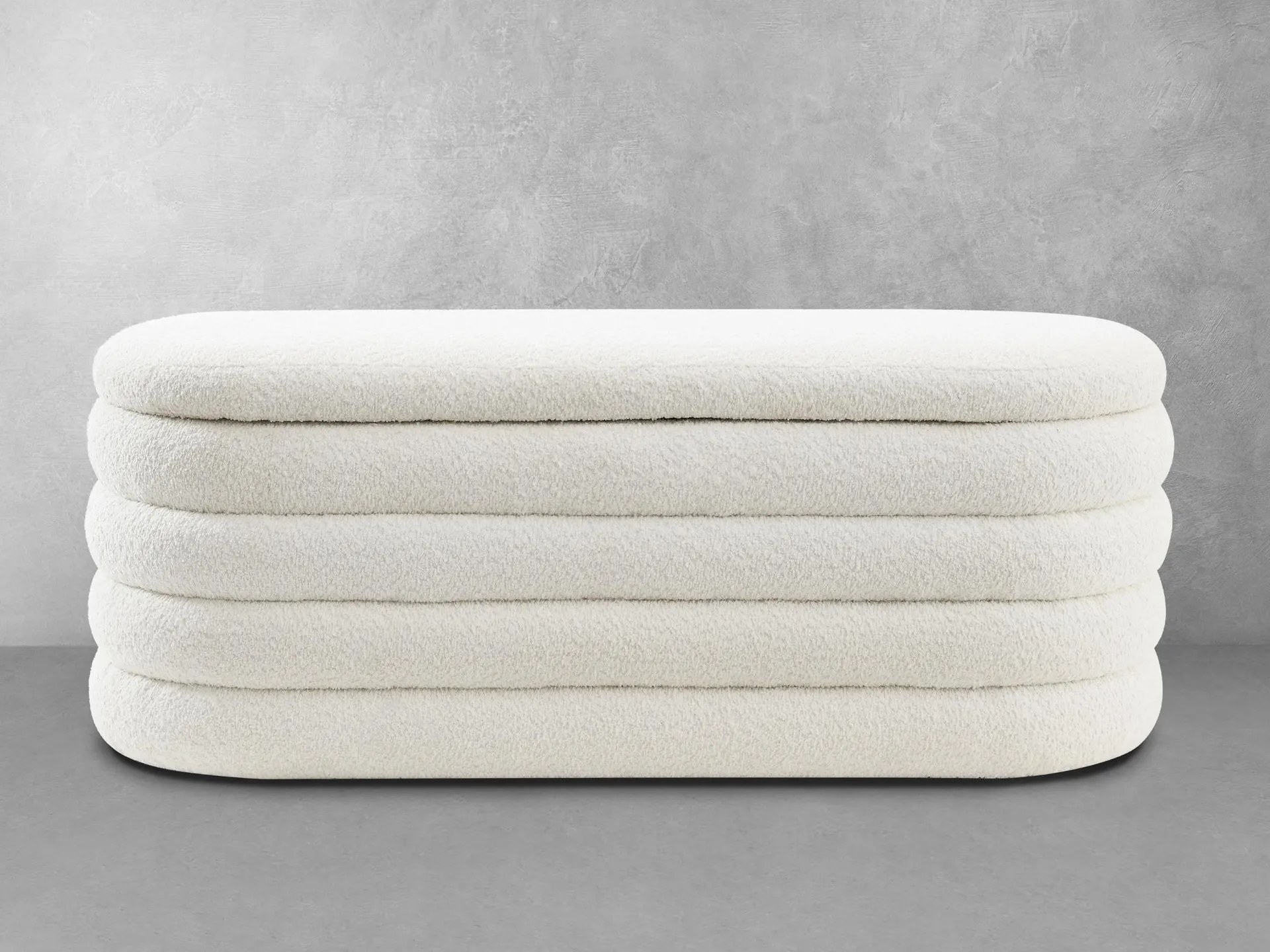 Cleo Storage Bench Ottoman - Ivory