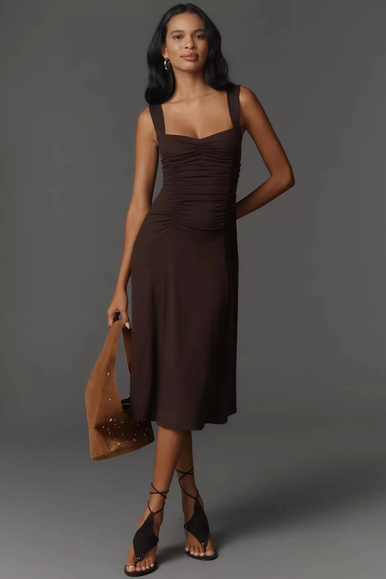 Reformation Suvi Sweetheart Knit Midi Dress