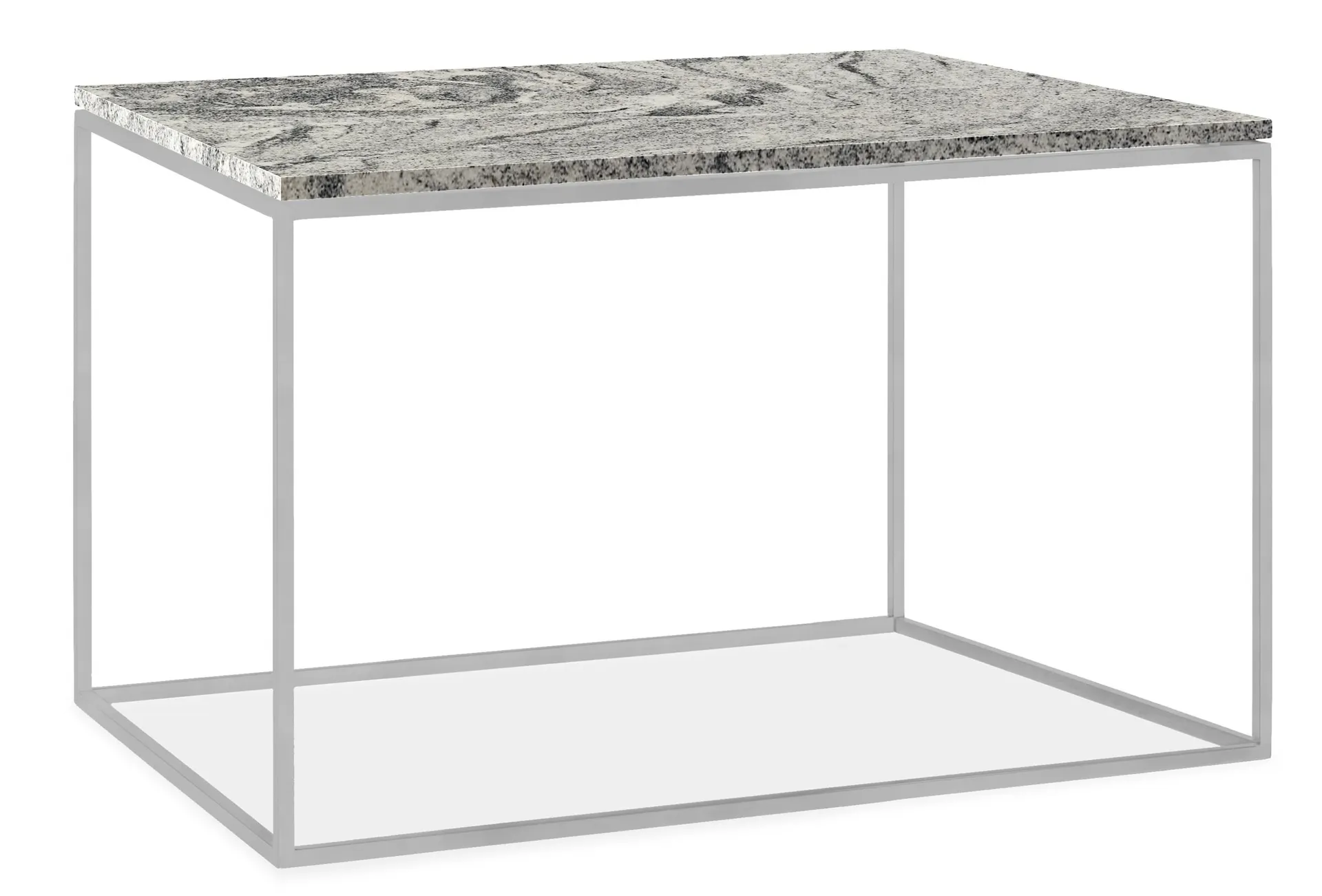 Tyne 30w 20d 20h End Table in Stainless Steel w/Wiscont White Top